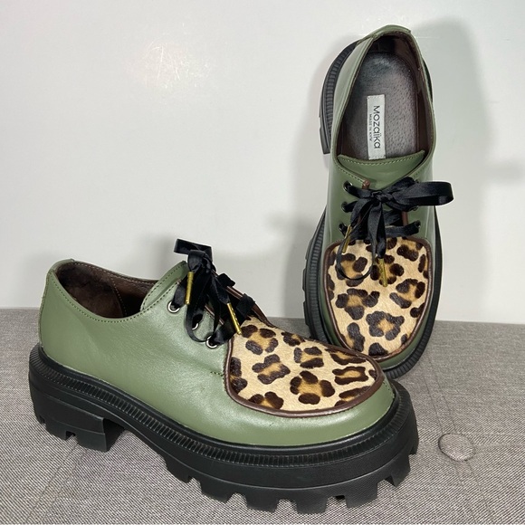 Mozaika Shoes - Mozaika - Urban Huntress Leather and Pony Hair Chunky Shoe- woman’s 38